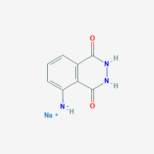 molecular formula C8H6N3NaO2 B148383 Sodium;(1,4-dioxo-2,3-dihydrophthalazin-5-yl)azanide CAS No. 134459-06-6