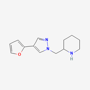 molecular formula C13H17N3O B1483830 2-((4-(呋喃-2-基)-1H-吡唑-1-基)甲基)哌啶 CAS No. 2098022-71-8