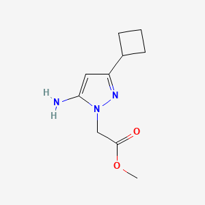 molecular formula C10H15N3O2 B1483845 methyl 2-(5-amino-3-cyclobutyl-1H-pyrazol-1-yl)acetate CAS No. 2097987-53-4