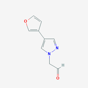 molecular formula C9H8N2O2 B1483854 2-(4-(furan-3-yl)-1H-pyrazol-1-yl)acetaldehyde CAS No. 2091697-99-1