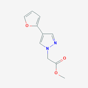 molecular formula C10H10N2O3 B1483857 methyl 2-(4-(furan-2-yl)-1H-pyrazol-1-yl)acetate CAS No. 2098019-12-4