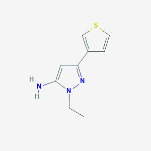 molecular formula C9H11N3S B1483891 1-ethyl-3-(thiophen-3-yl)-1H-pyrazol-5-amine CAS No. 2090951-22-5