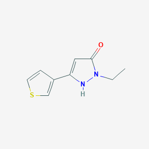 molecular formula C9H10N2OS B1483899 1-ethyl-3-(thiophen-3-yl)-1H-pyrazol-5-ol CAS No. 1935479-76-7