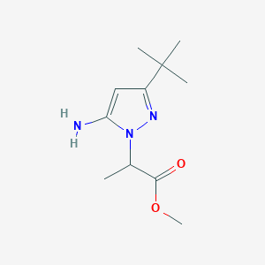 molecular formula C11H19N3O2 B1483901 methyl 2-(5-amino-3-(tert-butyl)-1H-pyrazol-1-yl)propanoate CAS No. 2098088-09-4