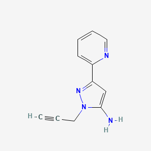 molecular formula C11H10N4 B1483906 1-(prop-2-yn-1-yl)-3-(pyridin-2-yl)-1H-pyrazol-5-amine CAS No. 2092463-46-0