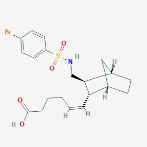 molecular formula C20H26BrNO4S B148397 6-(3-((((4-Bromophenyl)sulfonyl)amino)methyl)bicyclo(2.2.1)hept-2-yl)-hex-5-enoic acid CAS No. 130466-54-5