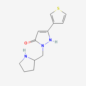 1-(pyrrolidin-2-ylmethyl)-3-(thiophen-3-yl)-1H-pyrazol-5-ol