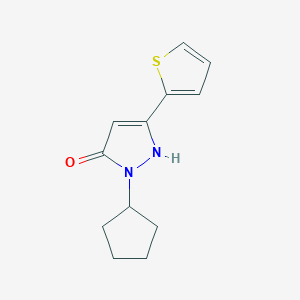 1-cyclopentyl-3-(thiophen-2-yl)-1H-pyrazol-5-ol
