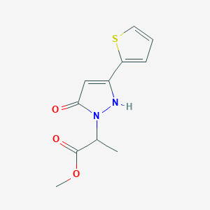 methyl 2-(5-hydroxy-3-(thiophen-2-yl)-1H-pyrazol-1-yl)propanoate