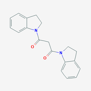 molecular formula C19H18N2O2 B148404 1,3-Bis-(2,3-dihydro-indol-1-yl)-propane-1,3-dione CAS No. 128099-74-1