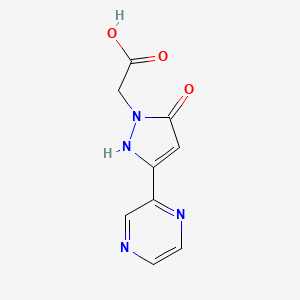 2-(5-hydroxy-3-(pyrazin-2-yl)-1H-pyrazol-1-yl)acetic acid