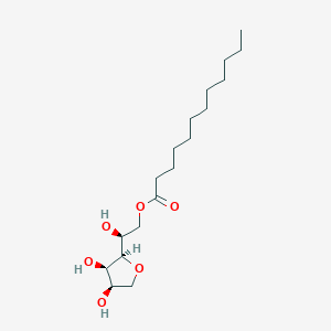 molecular formula C18H34O6 B148407 Sorbitan monododecanoate CAS No. 5959-89-7