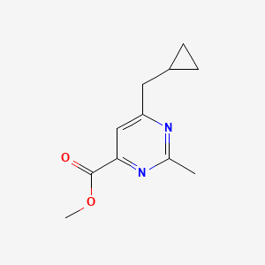 molecular formula C11H14N2O2 B1484089 Methyl 6-(cyclopropylmethyl)-2-methylpyrimidine-4-carboxylate CAS No. 2097958-24-0