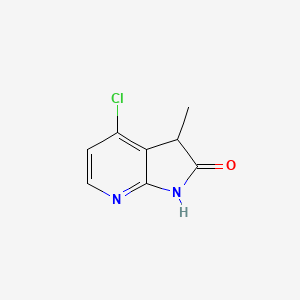molecular formula C8H7ClN2O B1484091 4-Chloro-3-methyl-1H,2H,3H-pyrrolo[2,3-b]pyridin-2-one CAS No. 1818847-33-4