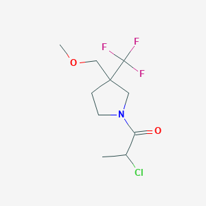 molecular formula C10H15ClF3NO2 B1484106 2-Chloro-1-[3-(methoxymethyl)-3-(trifluoromethyl)pyrrolidin-1-yl]propan-1-one CAS No. 2098042-40-9