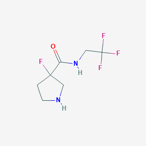 molecular formula C7H10F4N2O B1484130 3-fluoro-N-(2,2,2-trifluoroethyl)pyrrolidine-3-carboxamide CAS No. 1583468-51-2