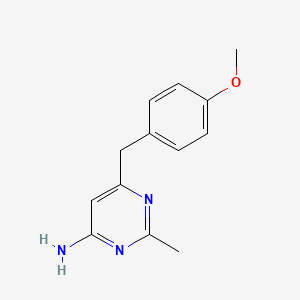 molecular formula C13H15N3O B1484133 6-[(4-Methoxyphenyl)methyl]-2-methylpyrimidin-4-amine CAS No. 2098140-24-8