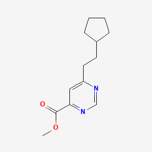 molecular formula C13H18N2O2 B1484145 Methyl 6-(2-cyclopentylethyl)pyrimidine-4-carboxylate CAS No. 2098076-08-3