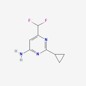 molecular formula C8H9F2N3 B1484156 2-环丙基-6-(二氟甲基)嘧啶-4-胺 CAS No. 2091503-87-4