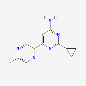 molecular formula C12H13N5 B1484157 2-Cyclopropyl-6-(5-methylpyrazin-2-yl)pyrimidin-4-amine CAS No. 2097957-30-5