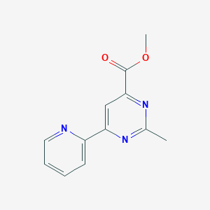 molecular formula C12H11N3O2 B1484167 Methyl 2-methyl-6-(pyridin-2-yl)pyrimidine-4-carboxylate CAS No. 2098037-90-0
