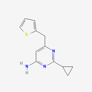 molecular formula C12H13N3S B1484172 2-Cyclopropyl-6-[(thiophen-2-yl)methyl]pyrimidin-4-amine CAS No. 2098034-56-9
