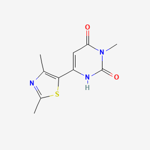 molecular formula C10H11N3O2S B1484174 6-(2,4-Dimethyl-1,3-thiazol-5-yl)-3-methyl-1,2,3,4-tetrahydropyrimidine-2,4-dione CAS No. 2097974-34-8