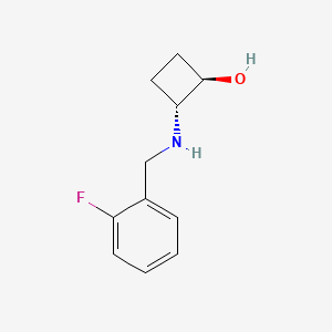 molecular formula C11H14FNO B1484228 trans-2-{[(2-Fluorophenyl)methyl]amino}cyclobutan-1-ol CAS No. 1844179-87-8