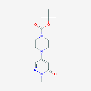 molecular formula C14H22N4O3 B1484239 tert-Butyl 4-(1-methyl-6-oxo-1,6-dihydro-4-pyridazinyl)-1-piperazinecarboxylate CAS No. 2206264-86-8