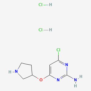 B1484254 4-Chloro-6-(pyrrolidin-3-yloxy)pyrimidin-2-amine dihydrochloride CAS No. 2109195-06-2