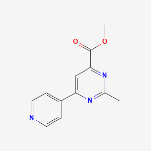 molecular formula C12H11N3O2 B1484279 Methyl 2-methyl-6-(pyridin-4-yl)pyrimidine-4-carboxylate CAS No. 2098138-25-9