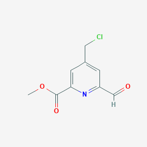 molecular formula C9H8ClNO3 B14843521 Methyl 4-(chloromethyl)-6-formylpyridine-2-carboxylate 