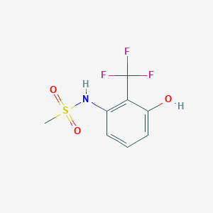 molecular formula C8H8F3NO3S B14843549 N-(3-Hydroxy-2-(trifluoromethyl)phenyl)methanesulfonamide 