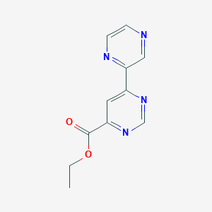 molecular formula C11H10N4O2 B1484366 Ethyl 6-(pyrazin-2-yl)pyrimidine-4-carboxylate CAS No. 2098142-97-1