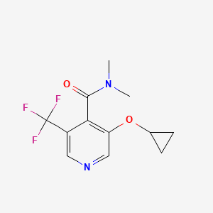 molecular formula C12H13F3N2O2 B14844289 3-Cyclopropoxy-N,N-dimethyl-5-(trifluoromethyl)isonicotinamide 