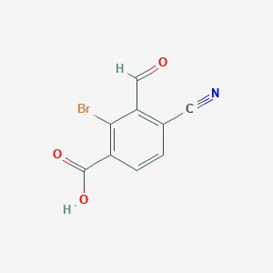 molecular formula C9H4BrNO3 B1484437 2-Bromo-4-cyano-3-formylbenzoic acid CAS No. 1805591-47-2