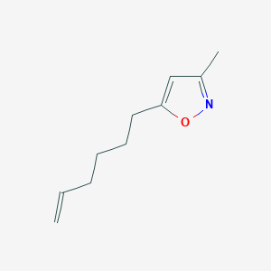 molecular formula C10H15NO B148446 5-(Hex-5-en-1-yl)-3-methylisoxazole CAS No. 134836-81-0