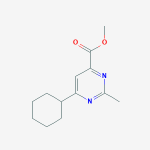 molecular formula C13H18N2O2 B1484476 Methyl 6-cyclohexyl-2-methylpyrimidine-4-carboxylate CAS No. 2098076-43-6