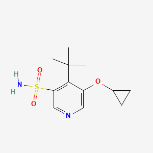 molecular formula C12H18N2O3S B14845181 4-Tert-butyl-5-cyclopropoxypyridine-3-sulfonamide 