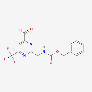 molecular formula C15H12F3N3O3 B14845380 Benzyl ([4-formyl-6-(trifluoromethyl)pyrimidin-2-YL]methyl)carbamate 