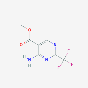 molecular formula C7H6F3N3O2 B14845399 Methyl 4-amino-2-(trifluoromethyl)pyrimidine-5-carboxylate 