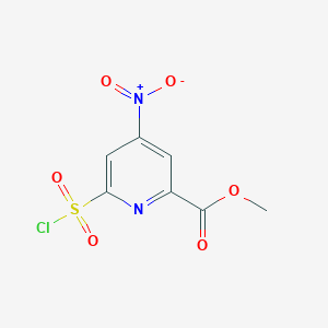 molecular formula C7H5ClN2O6S B14845482 Methyl 6-(chlorosulfonyl)-4-nitropyridine-2-carboxylate 