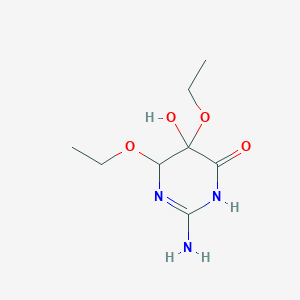 molecular formula C8H15N3O4 B148459 2-Amino-4,5-diethoxy-5-hydroxy-1,4-dihydropyrimidin-6-one CAS No. 138415-70-0