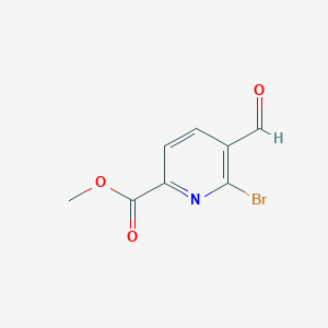 molecular formula C8H6BrNO3 B14846022 Methyl 6-bromo-5-formylpyridine-2-carboxylate 