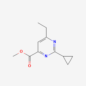 molecular formula C11H14N2O2 B1484612 Methyl 2-cyclopropyl-6-ethylpyrimidine-4-carboxylate CAS No. 2098105-14-5