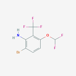 molecular formula C8H5BrF5NO B1484634 6-Bromo-3-difluoromethoxy-2-(trifluoromethyl)aniline CAS No. 1805025-03-9