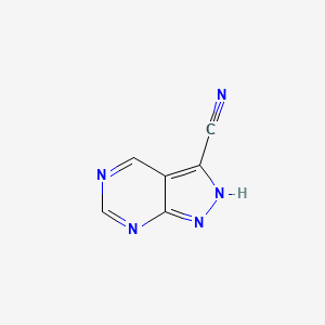 molecular formula C6H3N5 B14846792 1H-Pyrazolo[3,4-D]pyrimidine-3-carbonitrile 
