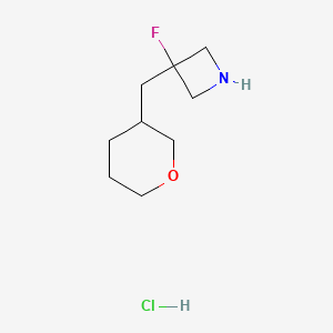 3-Fluoro-3-[(oxan-3-yl)methyl]azetidine hydrochloride