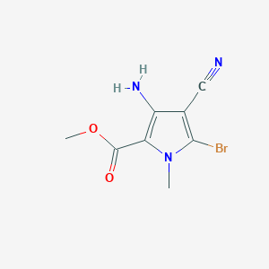 molecular formula C8H8BrN3O2 B14847250 Methyl 3-amino-5-bromo-4-cyano-1-methyl-pyrrole-2-carboxylate 
