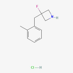 3-Fluoro-3-[(2-methylphenyl)methyl]azetidine hydrochloride